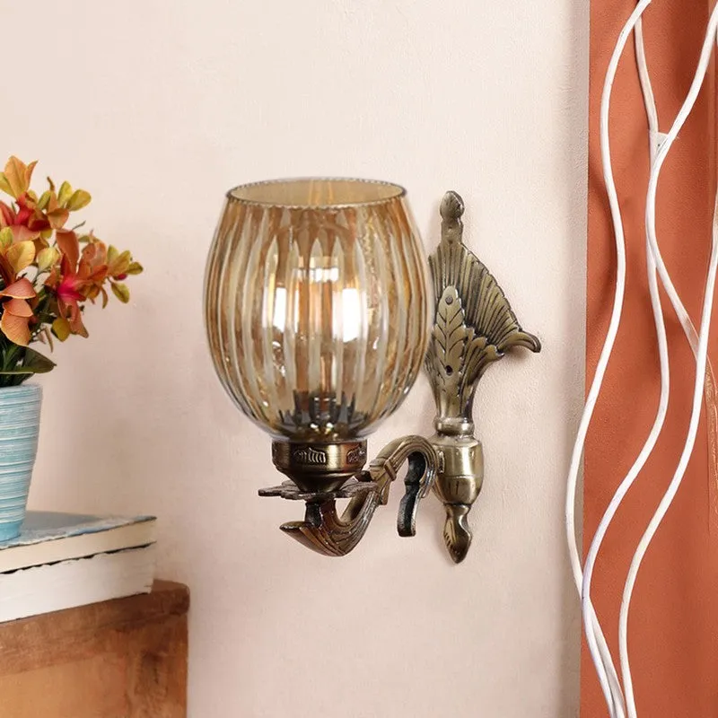 Vintage Glow Antique Base Glass Wall Lamp media 4
