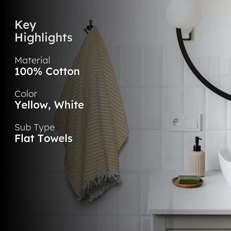 Micro Cotton LuxeDry Striped Comfort Bath Towel - Yellow & White media 2
