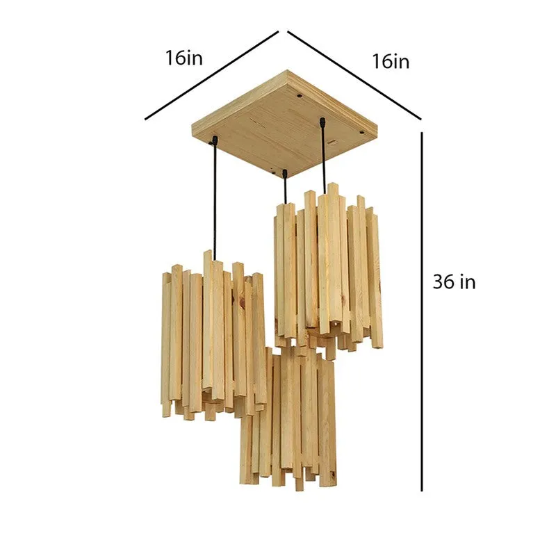 CageLine Wooden Ceiling Lamp - Beige media 8