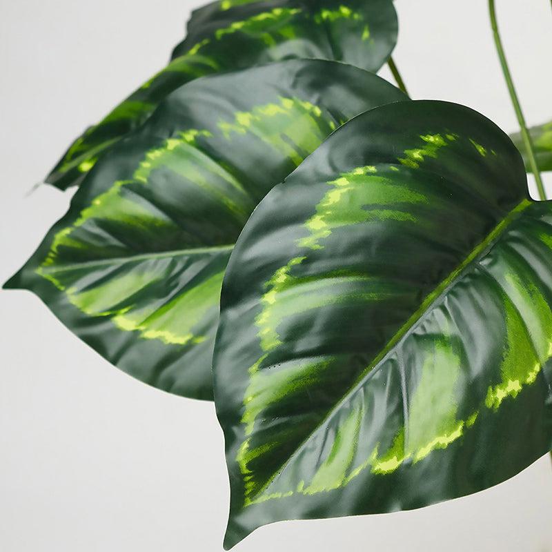 Faux Everlasting Birkin Philodendron Plant With Black Plastic Pot - 58 cm media 4