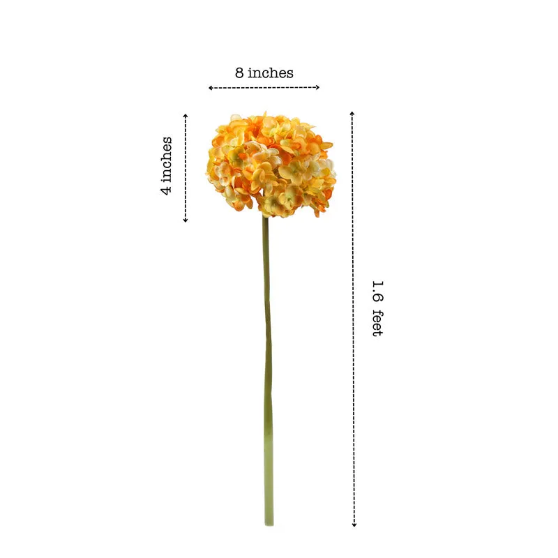 Artificial Realistic Hydrangea Flower Stick (Yellow) - Set Of Three media 8