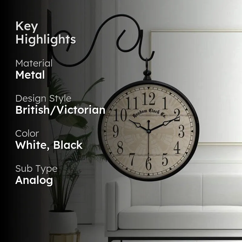 Simmons Double Sided Vintage Metal Station Clock media 2