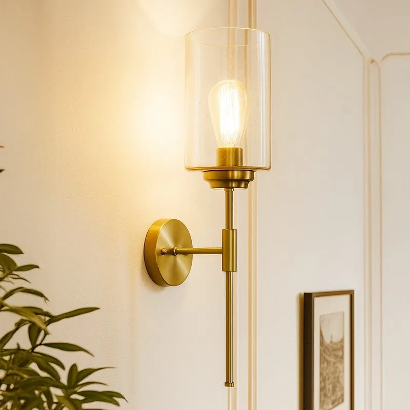 RadianceFlex Multi-Style Glass & Metal Wall Lamp - Gold media 1