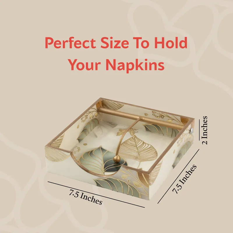 Golden Leaves Wodden Tissue Holder media 6