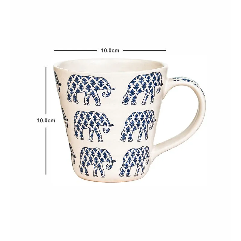 Elephant Stoneware Coffee Mug (400 mL Each) - Set Of Two media 6