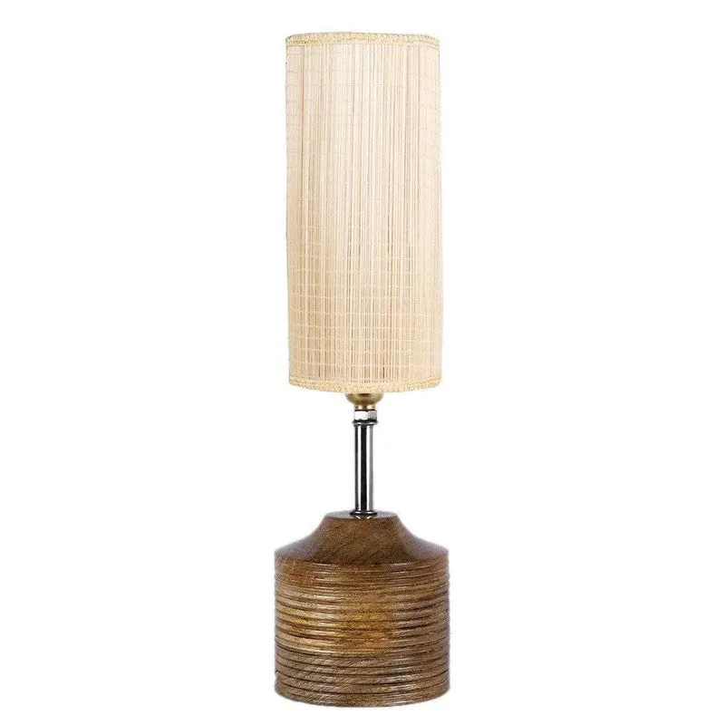 Majestic Solid Fabric Table Lamp - Beige,Brown media 4