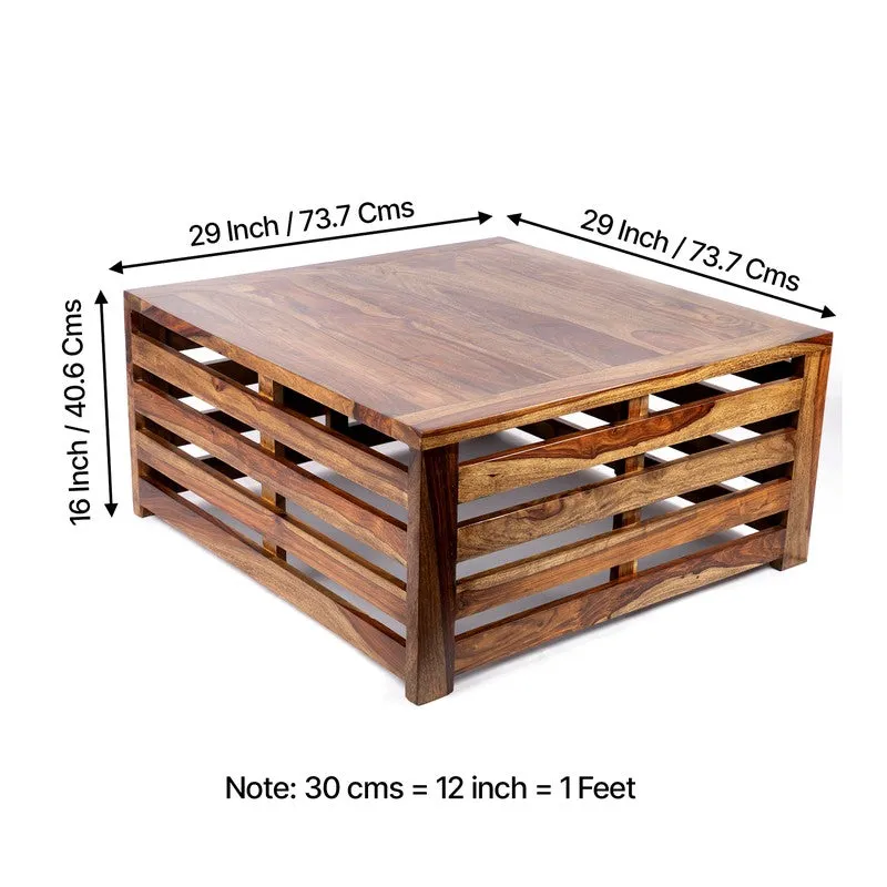 Qervo Sheesham Wooden Center Table - Dark Brown media 11
