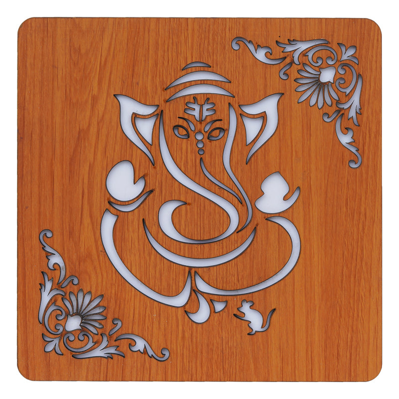 Ganesha Aura LED Wooden Wall Lamp media 4