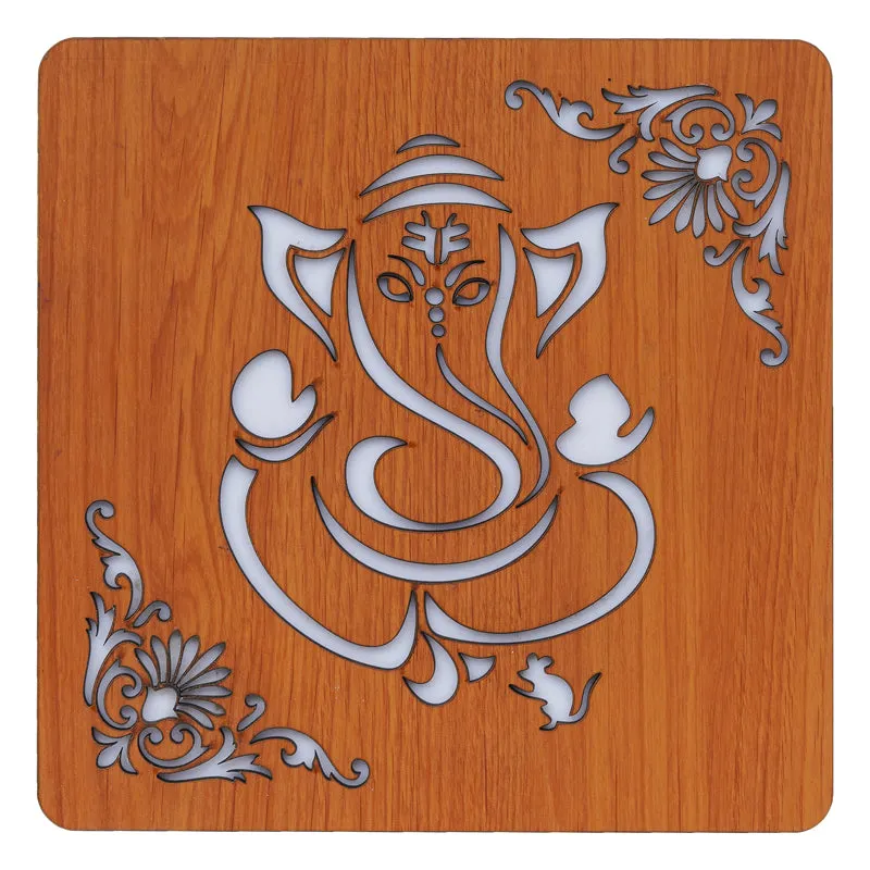 Ganesha Aura LED Wooden Wall Lamp media 4