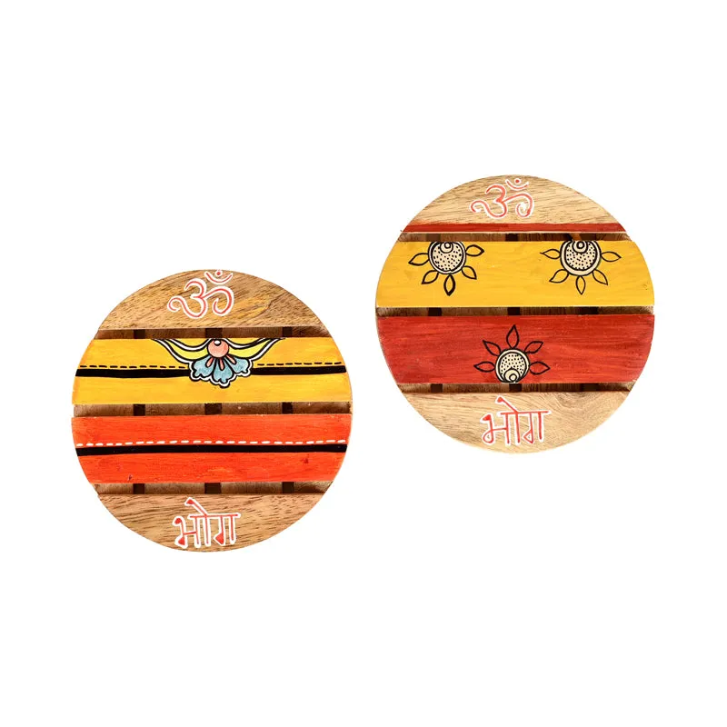 Bhog Round Chowki - Set Of Two media 5