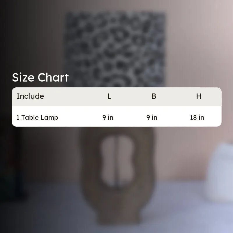 Leopard Hide Hewn Printed Mango Wood Table Lamp - Black,White media 5