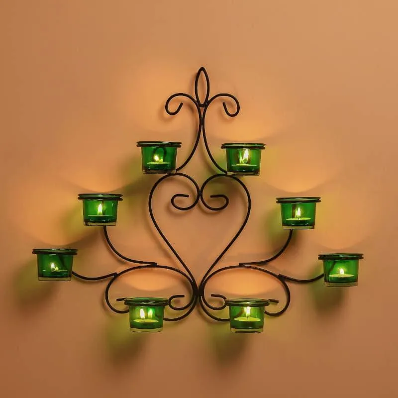 Floral Candle Holder - Green media 1