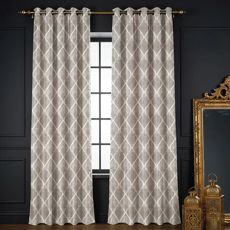 Urban Space Brocade Blackout Curtain (Beige) - Set Of Two media 2