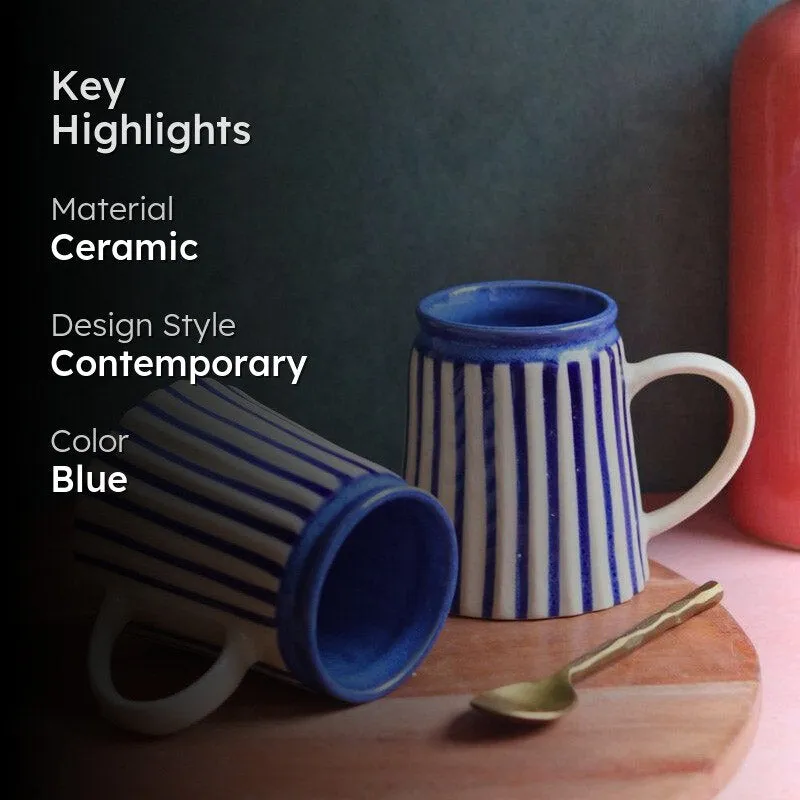 Rogo Ceramic Coffee Mug (350 mL) - Blue media 2