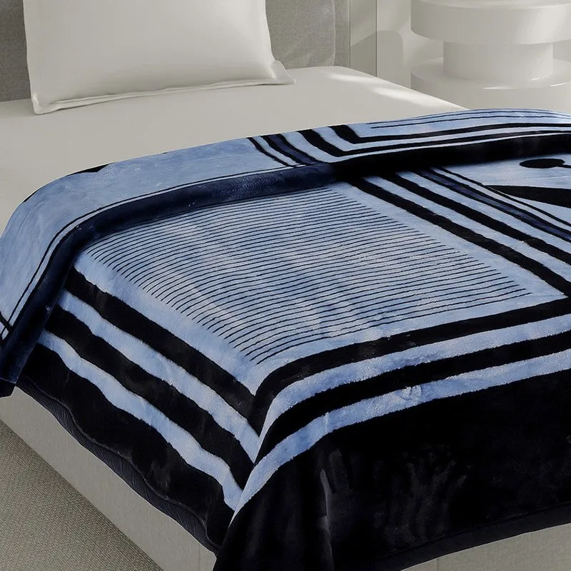 Monte Carlo Midnight Harmony Blanket (Black,Blue) - 895 GSM media 4