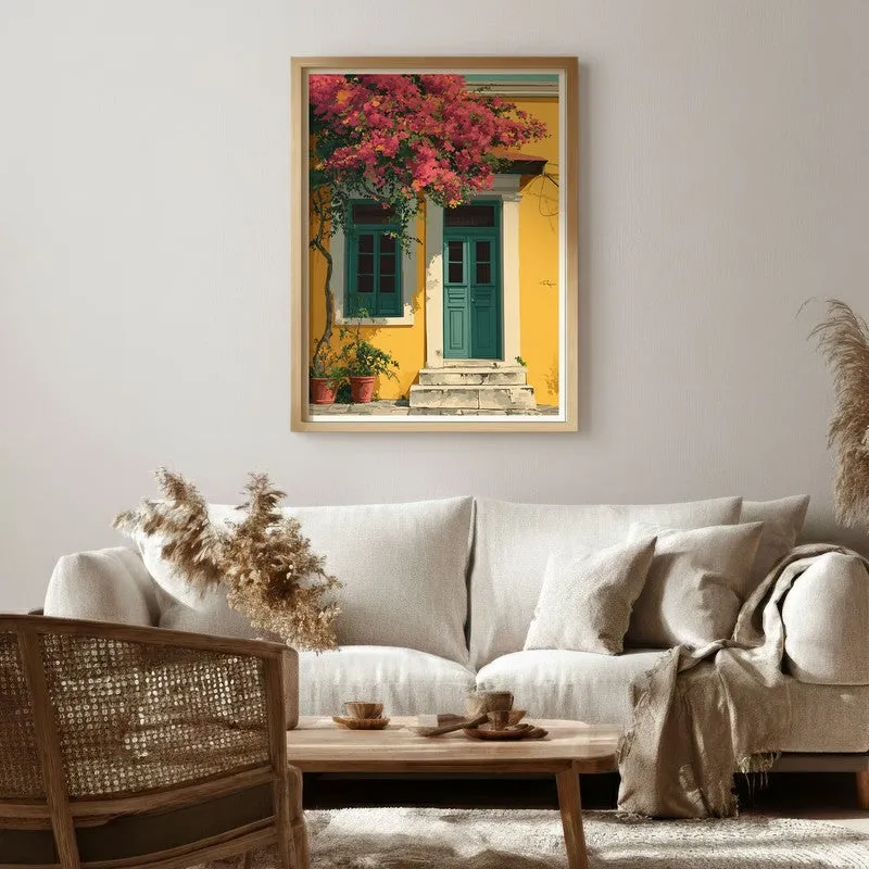 Solana Saffron Canvas Wall Painting - Brown Frame media 1
