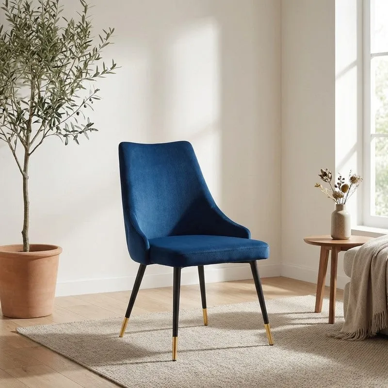 Lunara Neem Wood Accent Chair - Dark Blue media 1