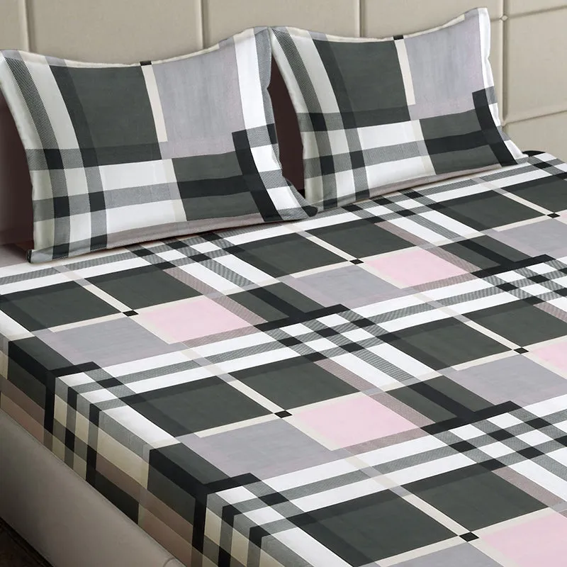 Pink Onyx Geometric Bedsheet - 130 GSM media 4