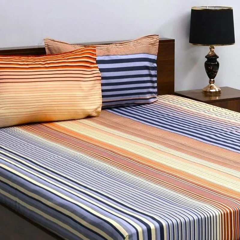 Ekiya Striped Microfiber Bedsheet - 110 GSM media 4