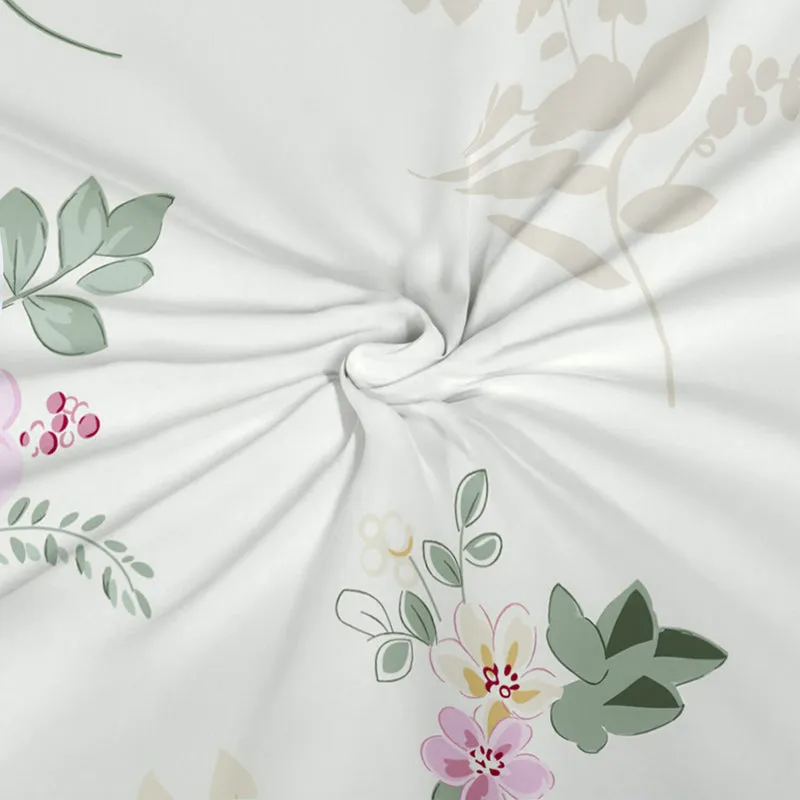 Misty Flora II Microfiber Bedsheet (Grey) - 150 GSM media 6