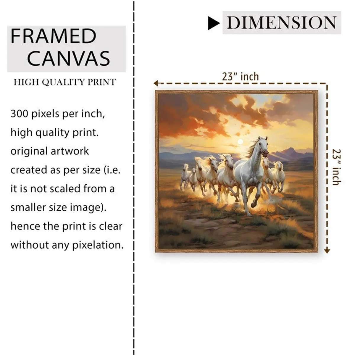SevenHorses Canvas Wall Art With Frame - 10