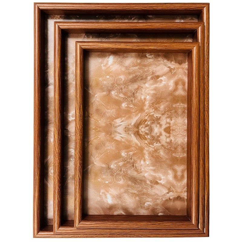 Rioware Gilded Grid Serving Tray - Set Of Three media 3