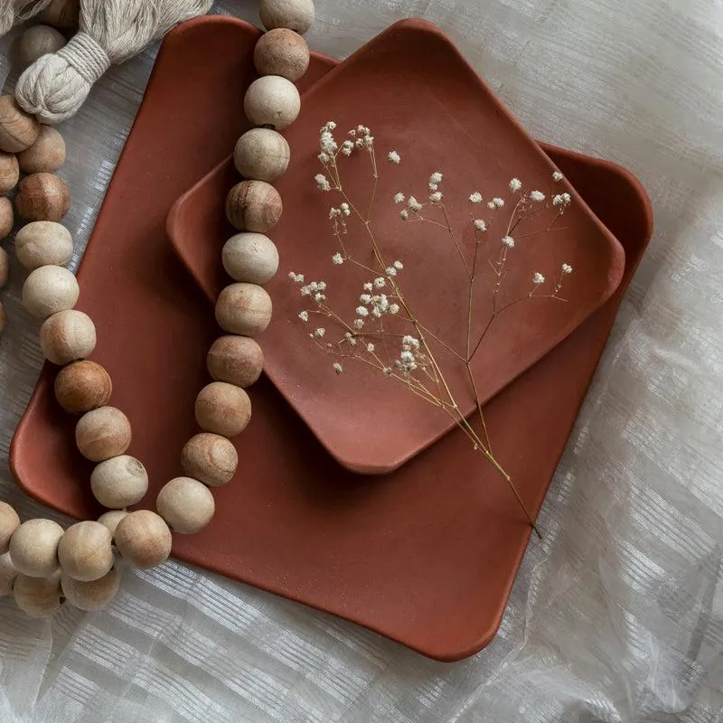 Arda Square Handmade Terracotta Ceramic Platter media 4