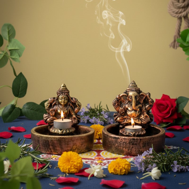 Saffron Divine Diya - Set Of Two