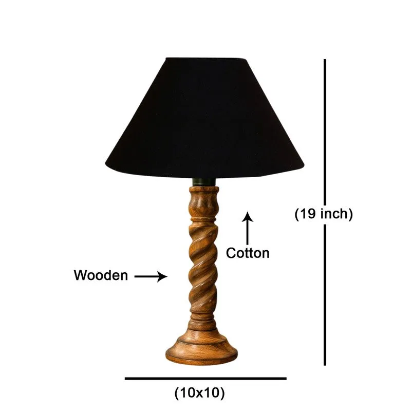 Elvane Ziora Wooden Table Lamp - Black media 8