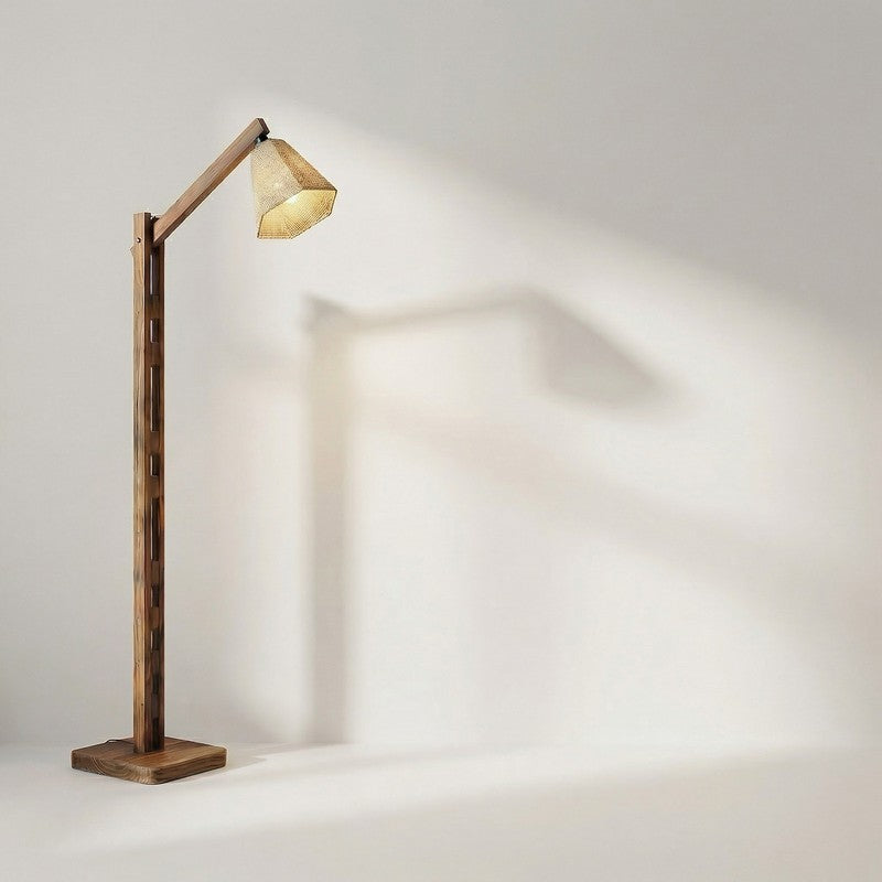 SereneGlow Wooden Floor Lamp - Brown media 8