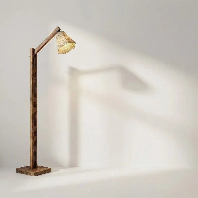 SereneGlow Wooden Floor Lamp - Brown media 8