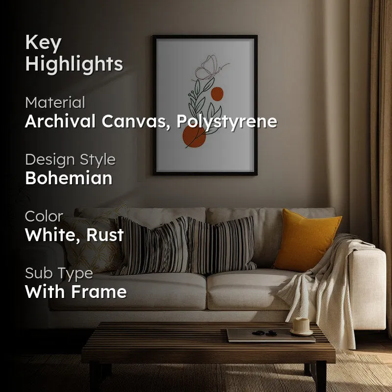 Rust Rhythm Canvas Wall Painting With Black Frame media 2