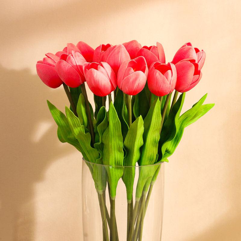 Artificial Realistic Tulip Flower Stick (Pink) - Set Of Five media 7