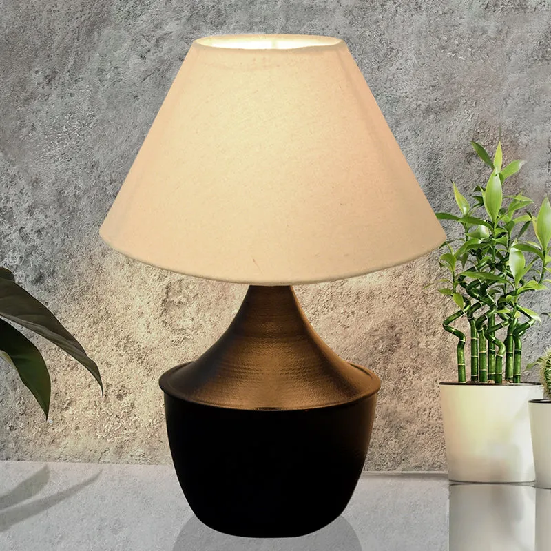 Obliqe Metal Table Lamp - Ivory,Black media 3
