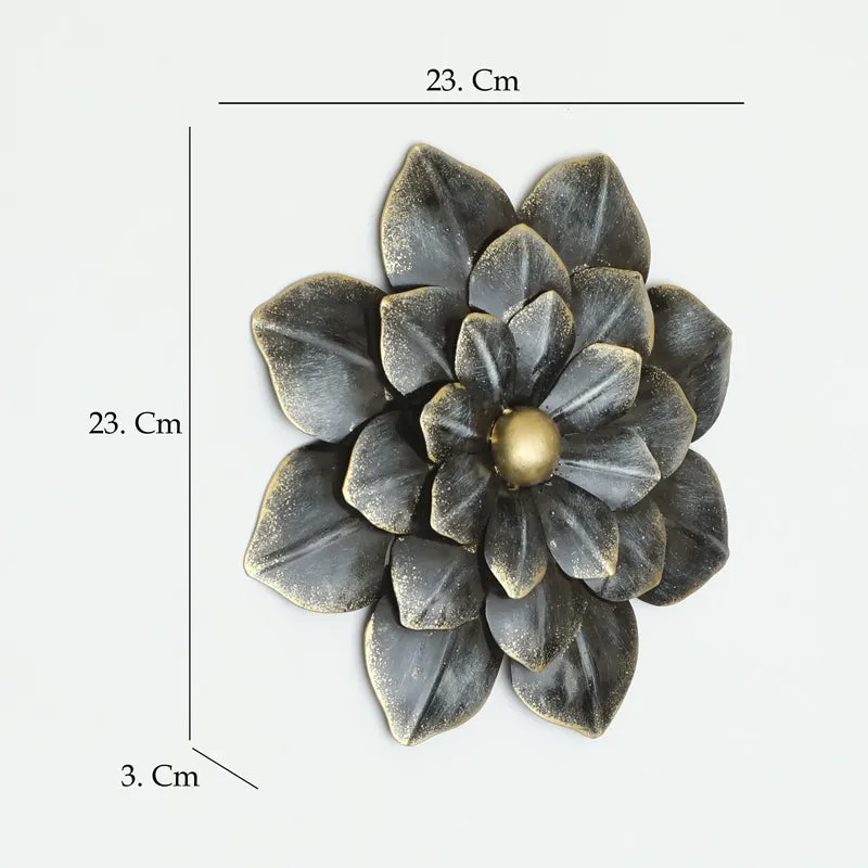 Antique Petal Charm Metal Wall Accent - Grey media 5