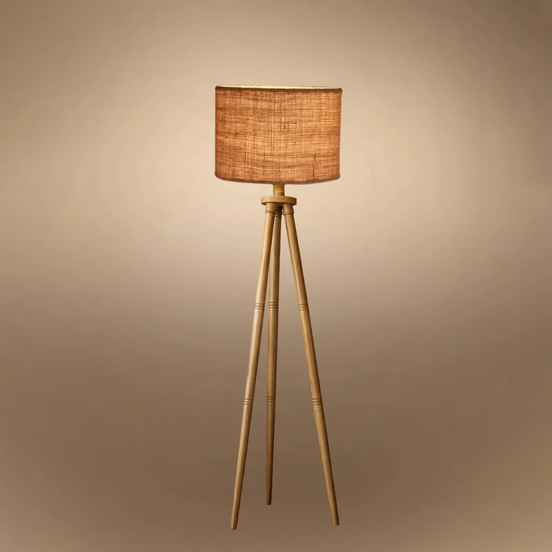 Sienna Tripod Wooden With Jute Shade Floor Lamp - Brown media 5