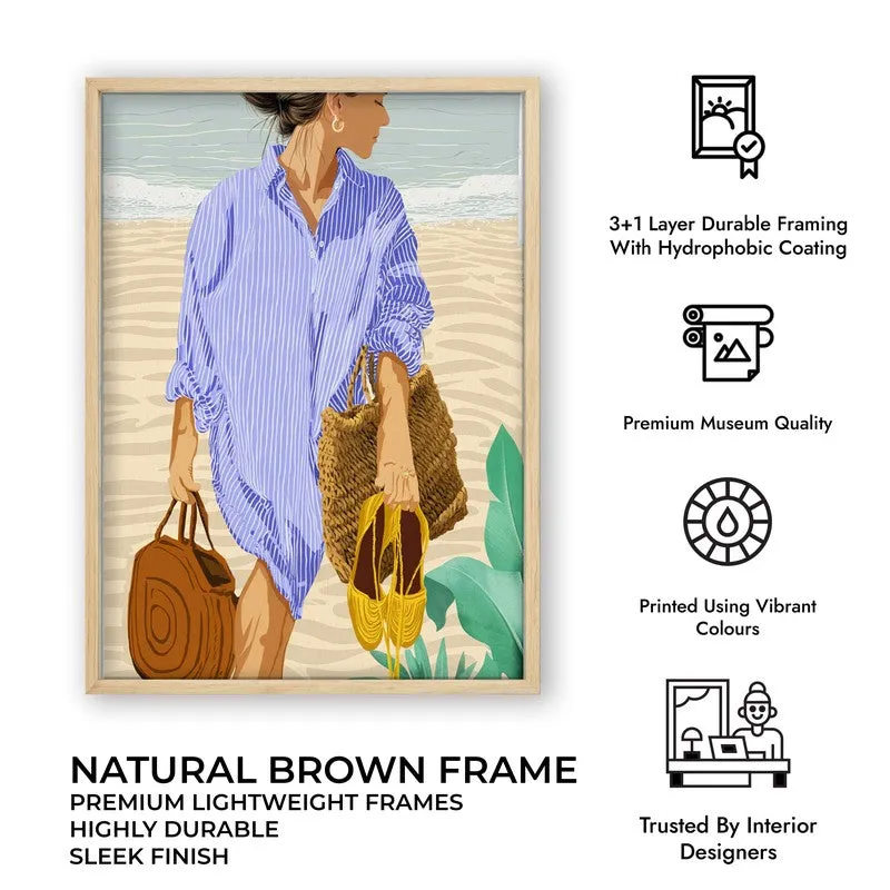 Caleya Travel Illustration Canvas Wall Painting With Brown Frame media 10