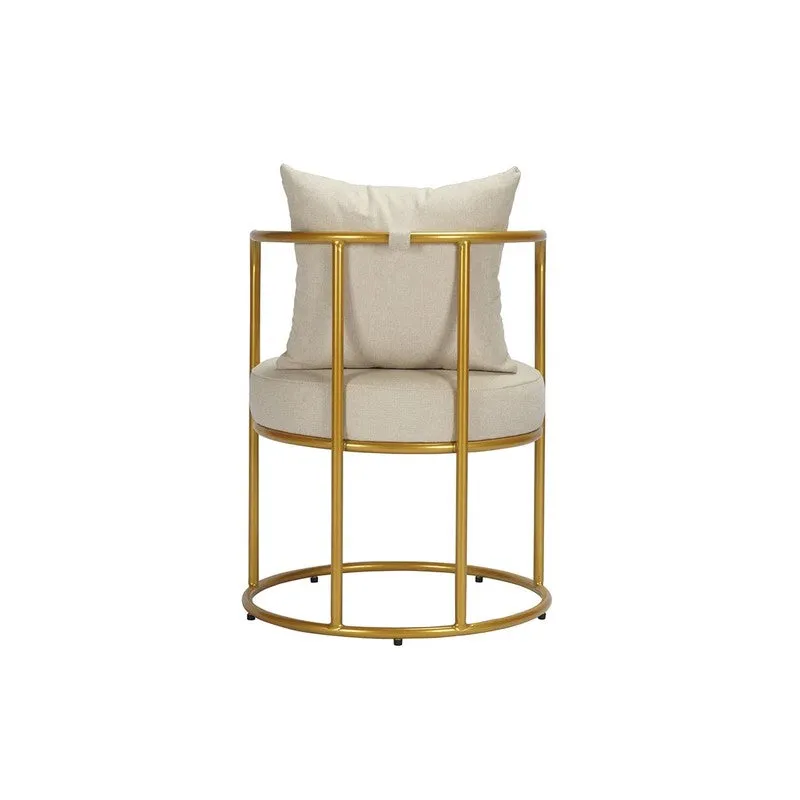 Estora Metal Accent Chair - Beige media 7