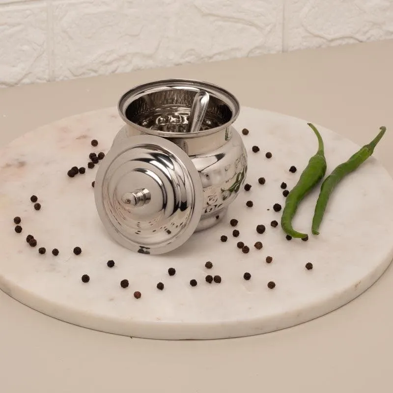 Vintage Charm Hammered Ghee Pot - 300 ML media 5