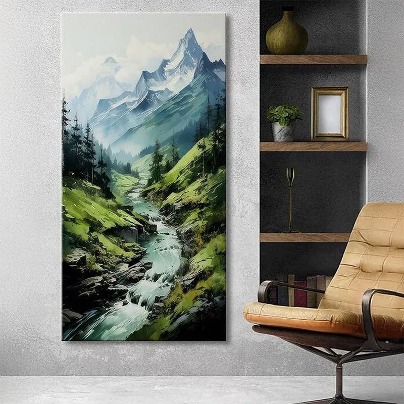 Mountain Stream Wall Painting media 1