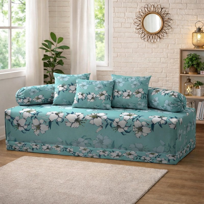 Fleurin Printed Diwan Set - Six Piece Set