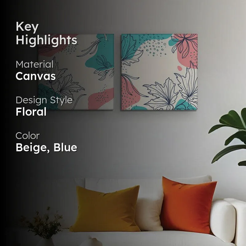 Whimsy Of Autumn Canvas Wall Painting - Set Of Two media 2
