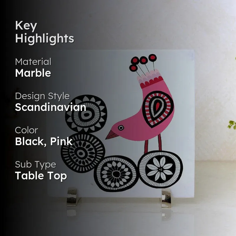 Enigmatic Bird Design Marble Showpieces media 2