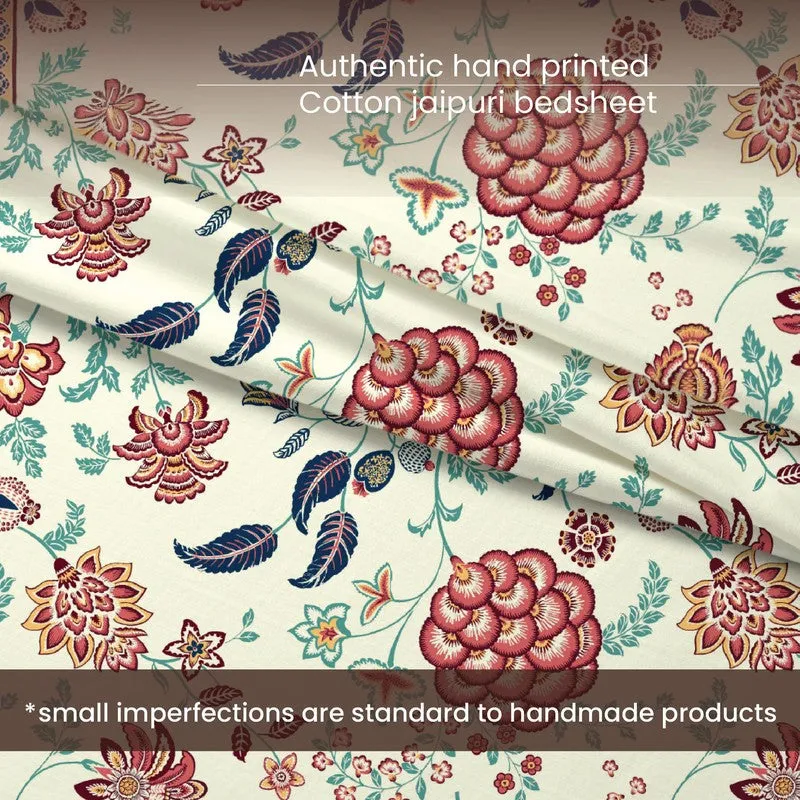 Urban Space Sukriti Traditional Cotton Bedsheet (Blue) - 240 TC media 7
