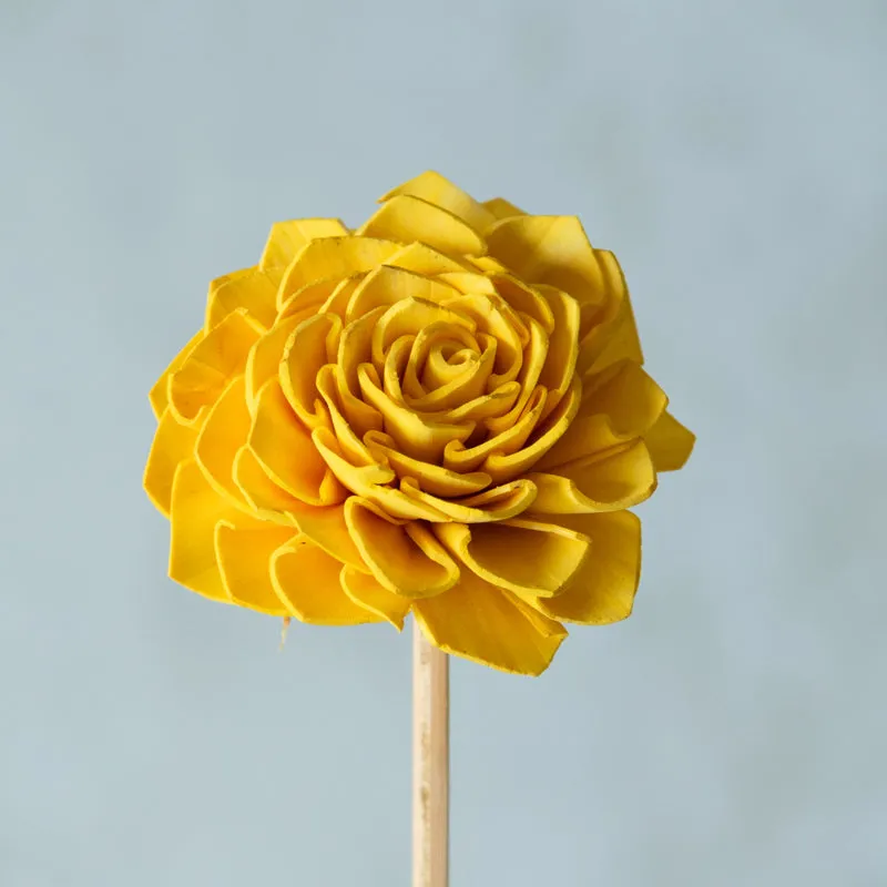 Muskan Sola Wood Rose Flower Stick (Yellow) - Set Of Ten media 4