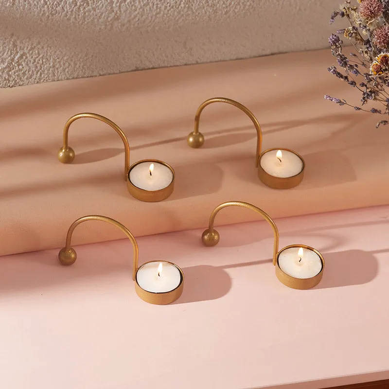 Zuria Tealight Candle Holder (Gold) - Set of Four media 1