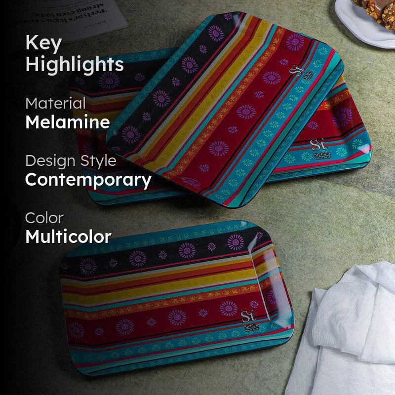 Ethnic Borders Melamine Serving Tray - Set Of Three media 2