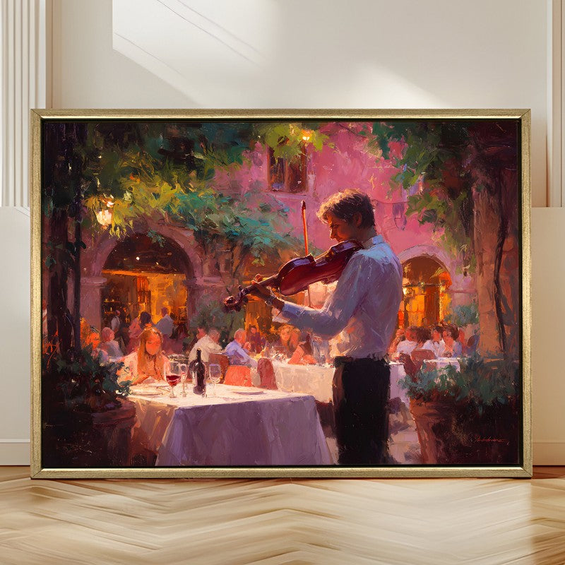 Cafe Rhythm Canvas Wall Painting With Frame media 4