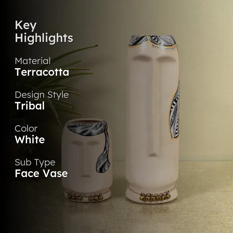 Ilasia Tribal Vase (White) - Set Of Two media 2