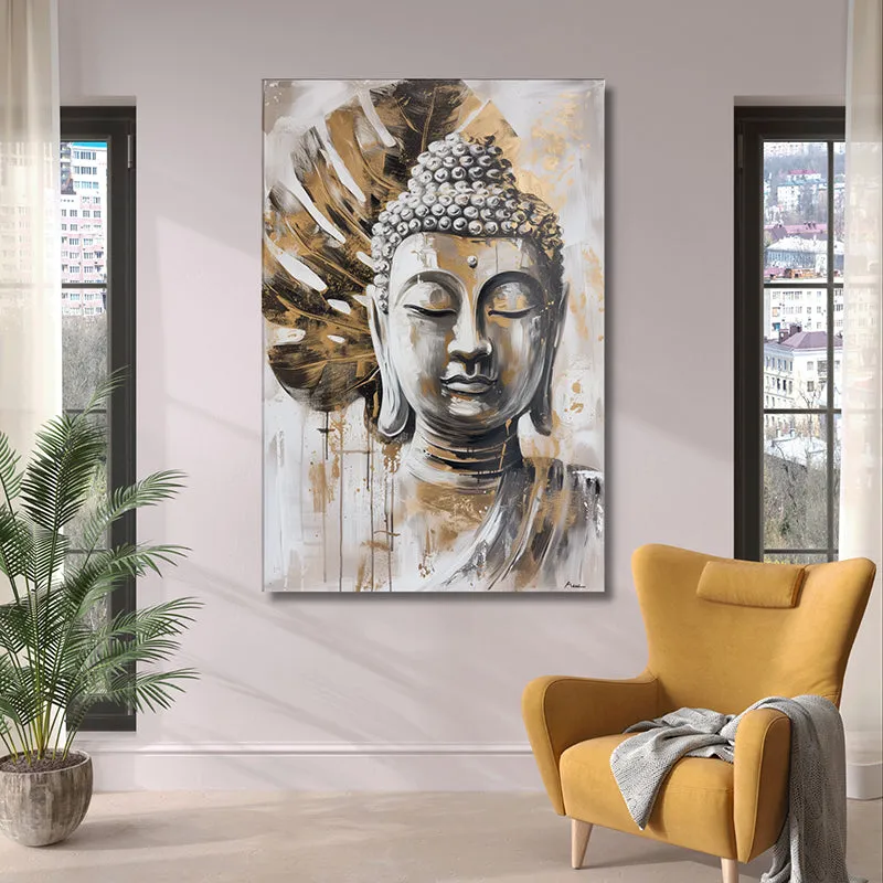 Buddha Monotone Canvas Wall Painting media 1